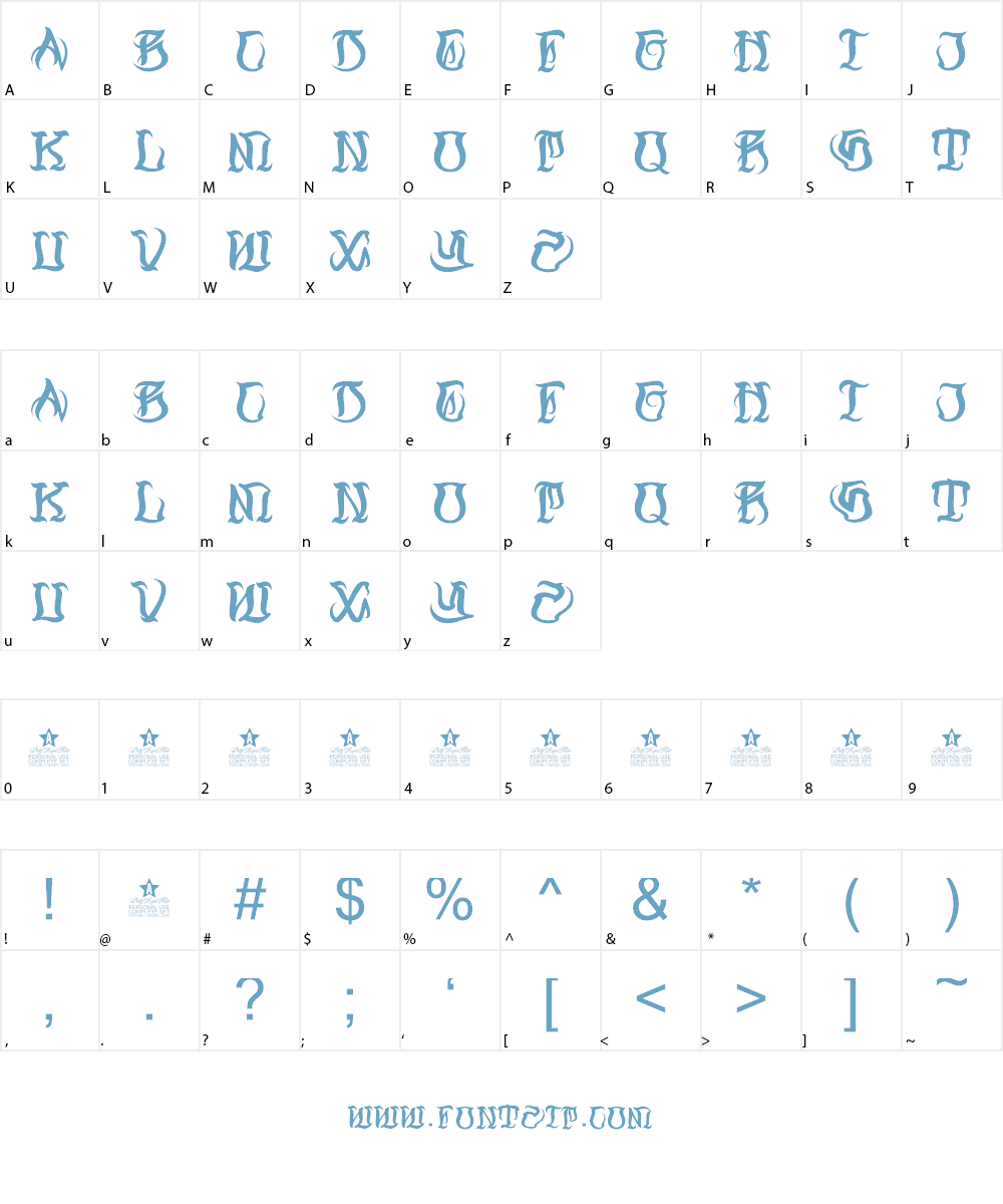 Black Ball Tattoo Personal Use Font Character